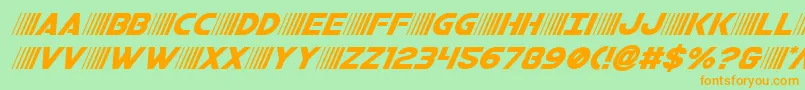 bamfsuperital Font – Orange Fonts on Green Background