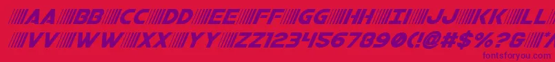 bamfsuperital Font – Purple Fonts on Red Background