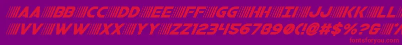 bamfsuperital Font – Red Fonts on Purple Background