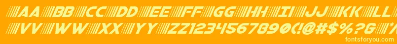 bamfsuperital Font – Yellow Fonts on Orange Background