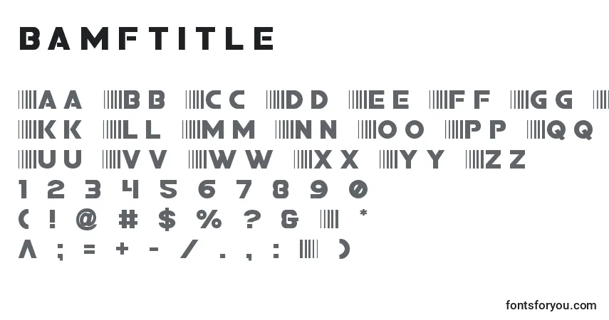 A fonte Bamftitle – alfabeto, números, caracteres especiais