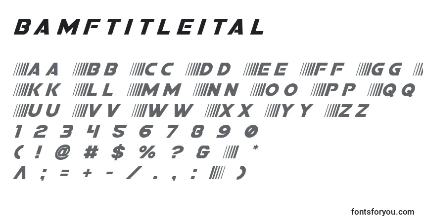 Schriftart Bamftitleital – Alphabet, Zahlen, spezielle Symbole