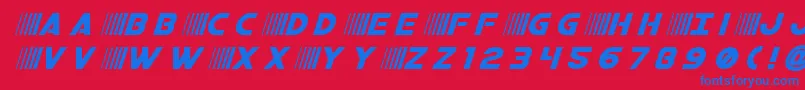 bamftitleital Font – Blue Fonts on Red Background