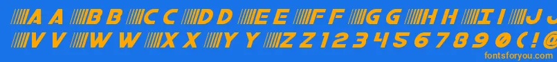 bamftitleital Font – Orange Fonts on Blue Background