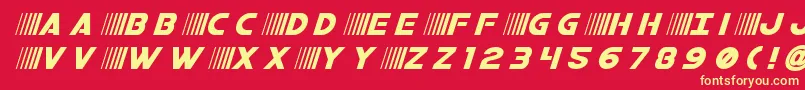 bamftitleital Font – Yellow Fonts on Red Background