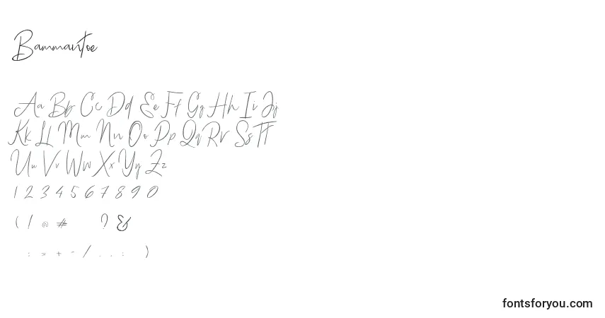 Schriftart Bammantoe – Alphabet, Zahlen, spezielle Symbole