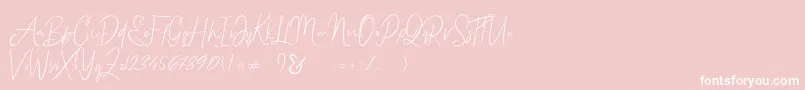 Bammantoe-Schriftart – Weiße Schriften auf rosa Hintergrund