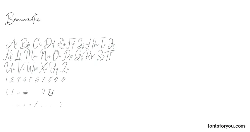 Czcionka Bammantoe (120628) – alfabet, cyfry, specjalne znaki