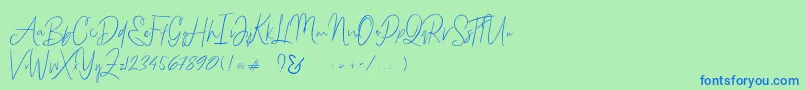 Bammantoe Font – Blue Fonts on Green Background