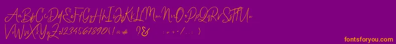 Bammantoe Font – Orange Fonts on Purple Background