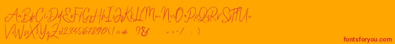 Bammantoe Font – Red Fonts on Orange Background