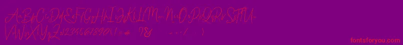 Bammantoe-Schriftart – Rote Schriften auf violettem Hintergrund