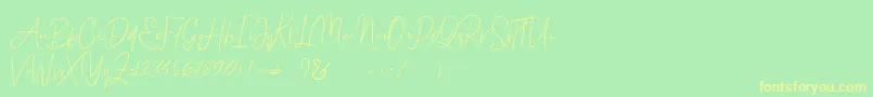 Bammantoe Font – Yellow Fonts on Green Background