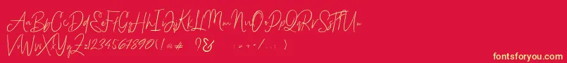 Bammantoe Font – Yellow Fonts on Red Background