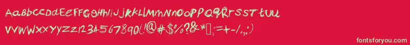 BamsAnger Font – Green Fonts on Red Background