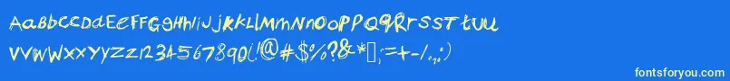 BamsAnger Font – Yellow Fonts on Blue Background