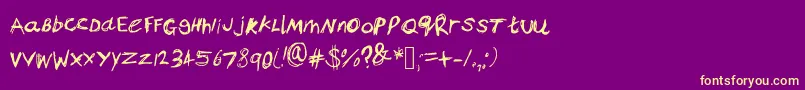 BamsAnger Font – Yellow Fonts on Purple Background