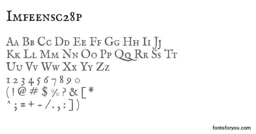 A fonte Imfeensc28p – alfabeto, números, caracteres especiais