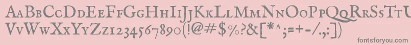 Imfeensc28p-Schriftart – Graue Schriften auf rosa Hintergrund