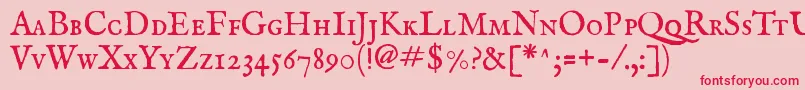 Police Imfeensc28p – polices rouges sur fond rose