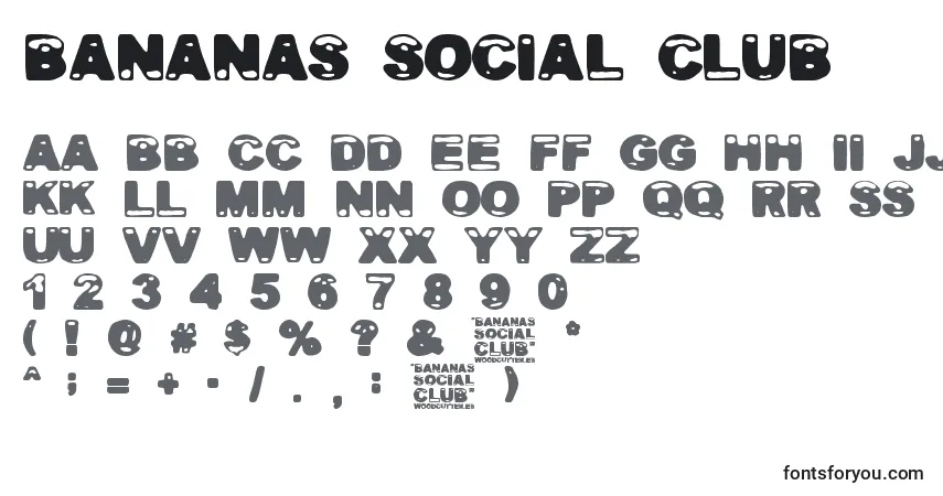 Bananas Social Club-fontti – aakkoset, numerot, erikoismerkit