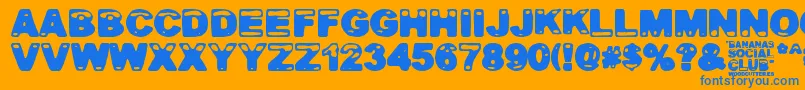 Bananas Social Club Font – Blue Fonts on Orange Background