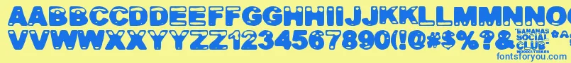 Bananas Social Club Font – Blue Fonts on Yellow Background