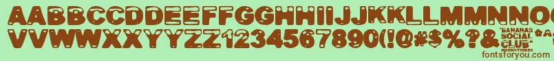 Bananas Social Club-fontti – ruskeat fontit vihreällä taustalla