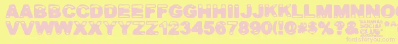 Bananas Social Club Font – Pink Fonts on Yellow Background