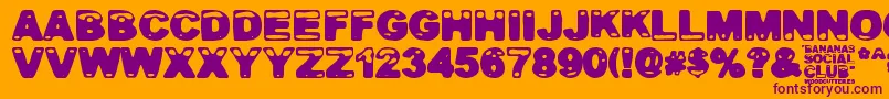 Bananas Social Club Font – Purple Fonts on Orange Background