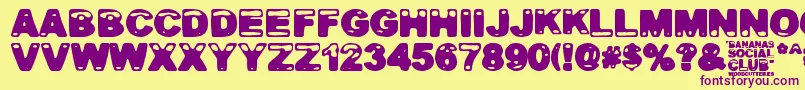 Bananas Social Club Font – Purple Fonts on Yellow Background