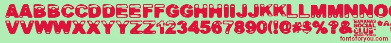 Bananas Social Club-fontti – punaiset fontit vihreällä taustalla