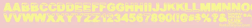 Bananas Social Club Font – Yellow Fonts on Pink Background