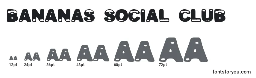 Bananas Social Club Font Sizes
