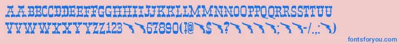 Band Wagon DEMO Font – Blue Fonts on Pink Background