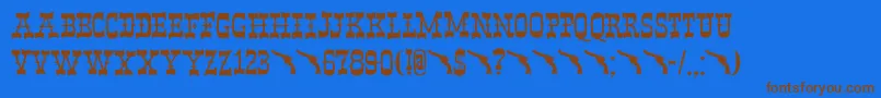 Band Wagon DEMO Font – Brown Fonts on Blue Background