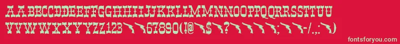 Band Wagon DEMO Font – Green Fonts on Red Background