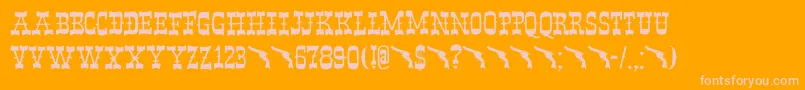 Band Wagon DEMO-Schriftart – Rosa Schriften auf orangefarbenem Hintergrund
