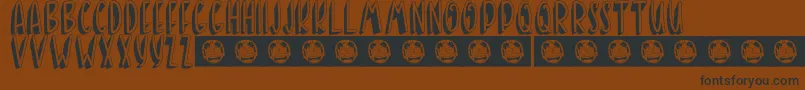 Czcionka BANDA NEIRA – czarne czcionki na brązowym tle