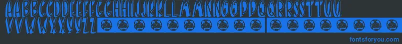 BANDA NEIRA-fontti – siniset fontit mustalla taustalla