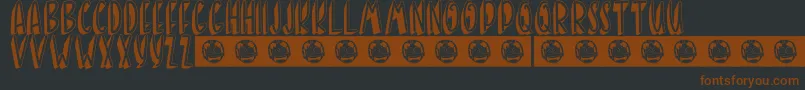 BANDA NEIRA-Schriftart – Braune Schriften auf schwarzem Hintergrund