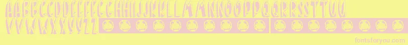 BANDA NEIRA Font – Pink Fonts on Yellow Background