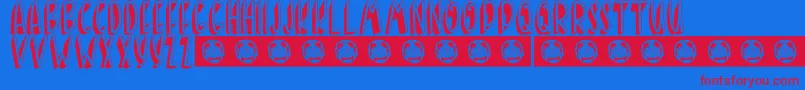 Шрифт BANDA NEIRA – красные шрифты на синем фоне