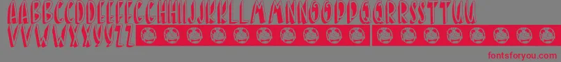Fonte BANDA NEIRA – fontes vermelhas em um fundo cinza