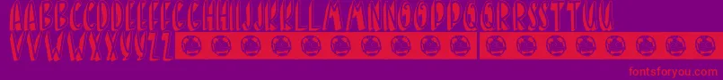 Czcionka BANDA NEIRA – czerwone czcionki na fioletowym tle