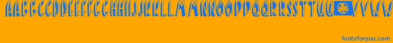 BANDA NEIRA Font – Blue Fonts on Orange Background
