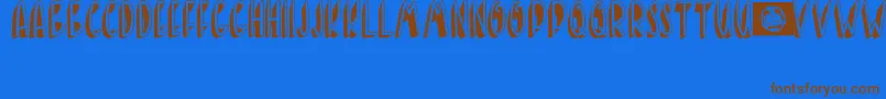 BANDA NEIRA Font – Brown Fonts on Blue Background