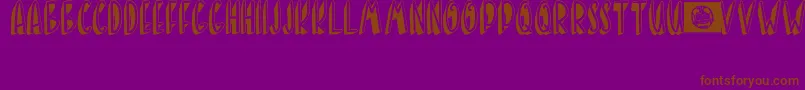 BANDA NEIRA-Schriftart – Braune Schriften auf violettem Hintergrund