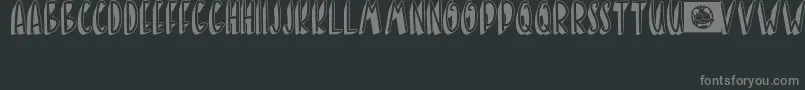 BANDA NEIRA-fontti – harmaat kirjasimet mustalla taustalla