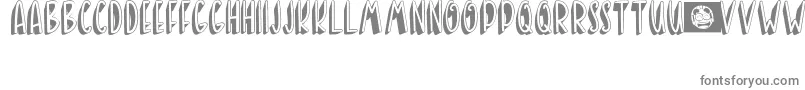 BANDA NEIRA-fontti – harmaat kirjasimet valkoisella taustalla